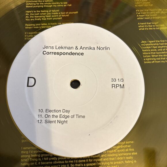 CORRESPONDENCE LP - 2LP Set Correspondence Limited Edition Yellow 2x Vinyl LP - Picture 8 of 11